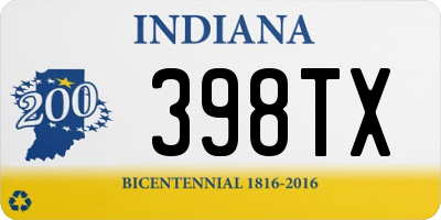 IN license plate 398TX