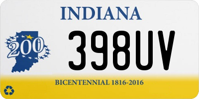 IN license plate 398UV