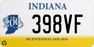 IN license plate 398VF