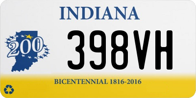 IN license plate 398VH