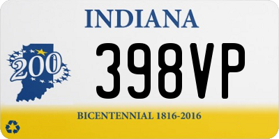 IN license plate 398VP