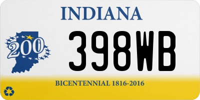 IN license plate 398WB