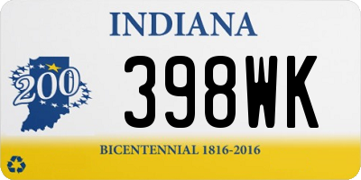 IN license plate 398WK