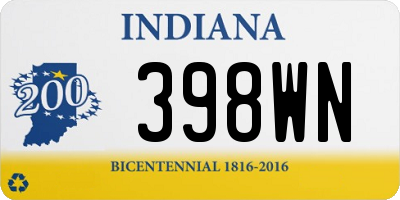 IN license plate 398WN