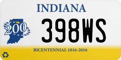 IN license plate 398WS