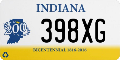 IN license plate 398XG