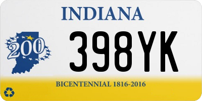 IN license plate 398YK