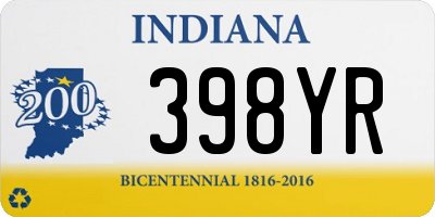 IN license plate 398YR