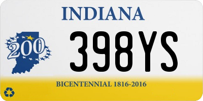 IN license plate 398YS