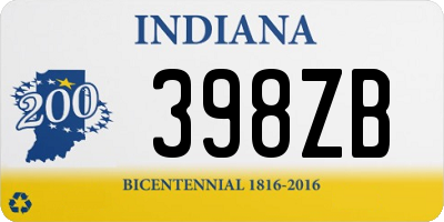 IN license plate 398ZB