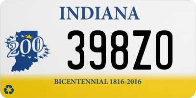 IN license plate 398ZO