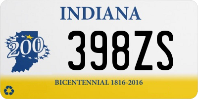 IN license plate 398ZS