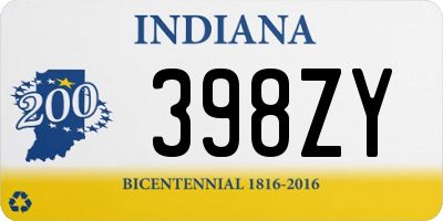 IN license plate 398ZY