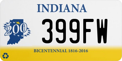 IN license plate 399FW