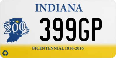 IN license plate 399GP