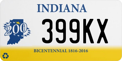 IN license plate 399KX