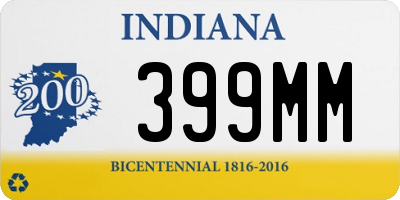 IN license plate 399MM