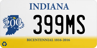 IN license plate 399MS