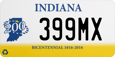 IN license plate 399MX