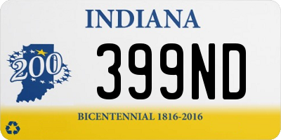 IN license plate 399ND