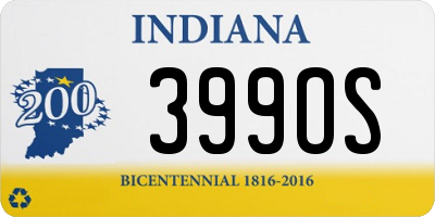 IN license plate 399OS