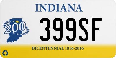 IN license plate 399SF