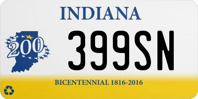 IN license plate 399SN