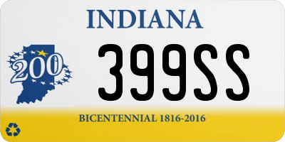 IN license plate 399SS