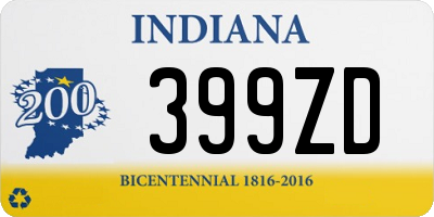 IN license plate 399ZD