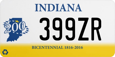 IN license plate 399ZR