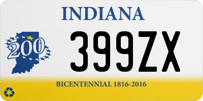 IN license plate 399ZX