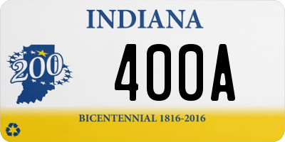 IN license plate 400A