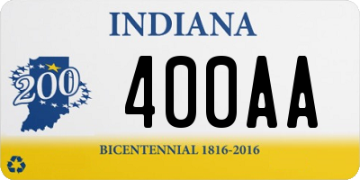 IN license plate 400AA