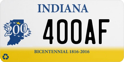 IN license plate 400AF