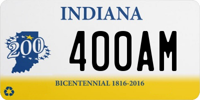 IN license plate 400AM