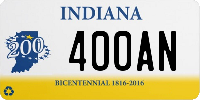 IN license plate 400AN