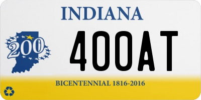 IN license plate 400AT