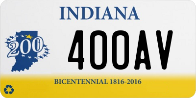 IN license plate 400AV