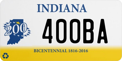 IN license plate 400BA