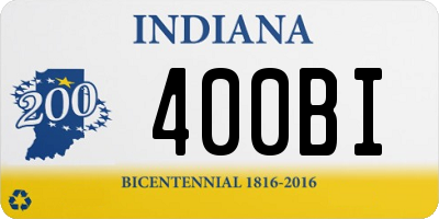 IN license plate 400BI