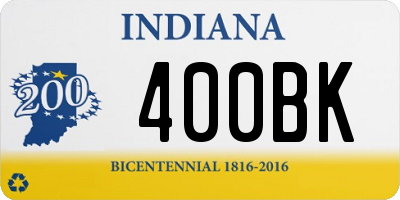 IN license plate 400BK