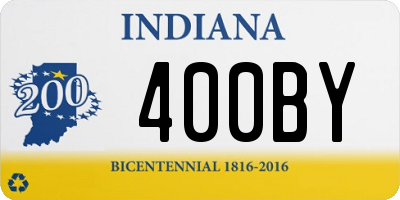 IN license plate 400BY
