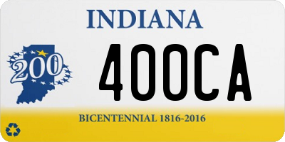 IN license plate 400CA