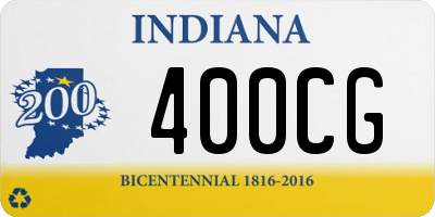 IN license plate 400CG