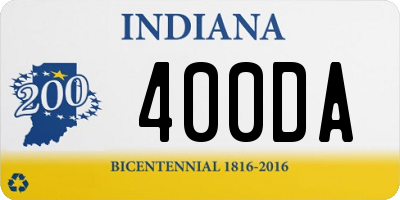 IN license plate 400DA