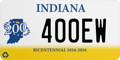 IN license plate 400EW