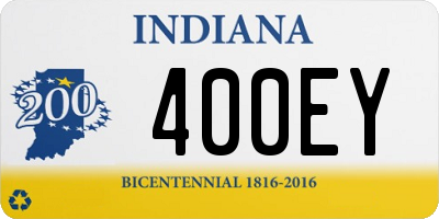 IN license plate 400EY