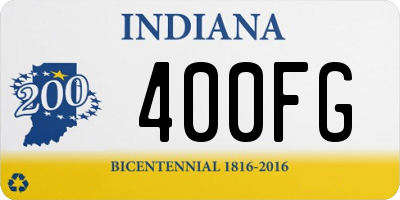 IN license plate 400FG