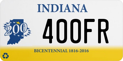 IN license plate 400FR