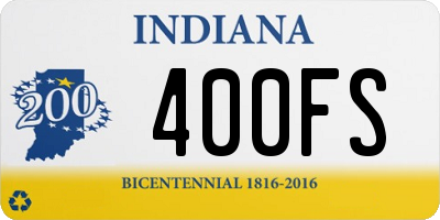 IN license plate 400FS